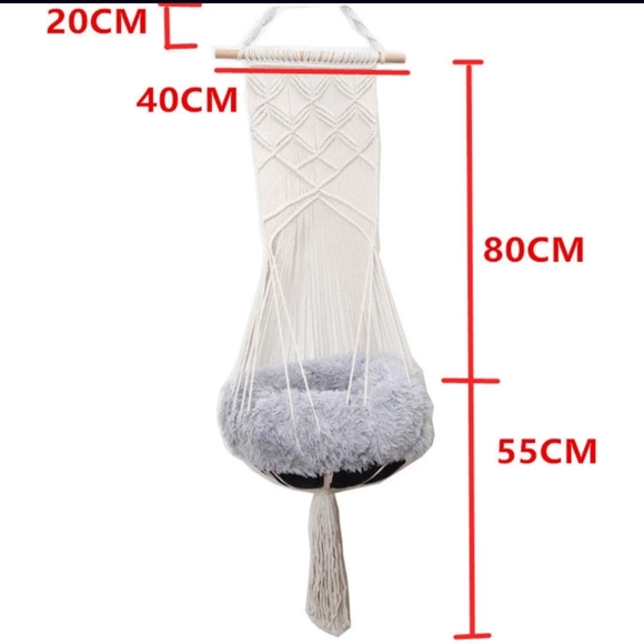Hanging Macrame Cat Bed - Picture 3 of 5